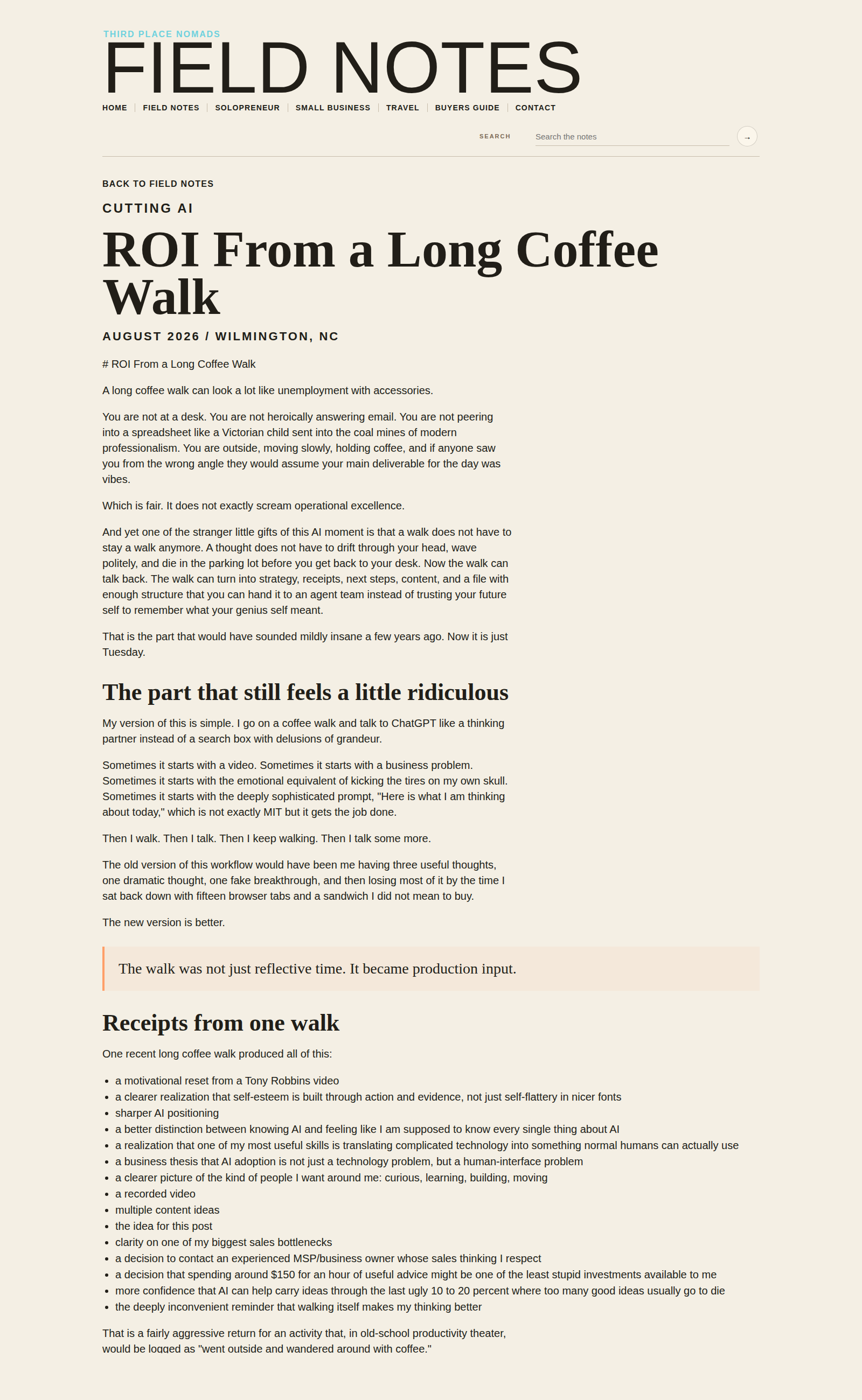 From coffee walk to multi-site publish